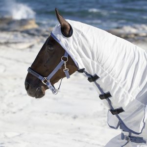 Попона антимоскитная со вшитым капором MIU Equestrian Fly Screen Hoody белый