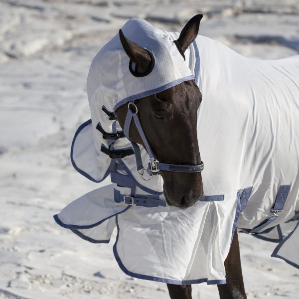 Попона антимоскитная со вшитым капором MIU Equestrian Fly Screen Hoody белый — изображение 3