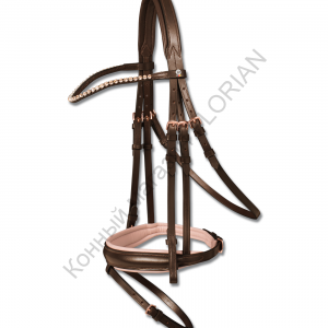 Оголовье трензельное X-Line Bridle Rosé коричневое