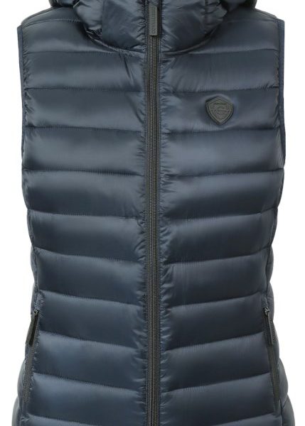 Жилетка женская Covalliero Quilted Vest с капюшоном, тёмно-синяя