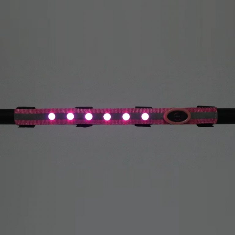 Накладка на налобный ремень с LED светом, розовая