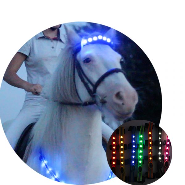 Накладка на налобный ремень с LED светом, синяя
